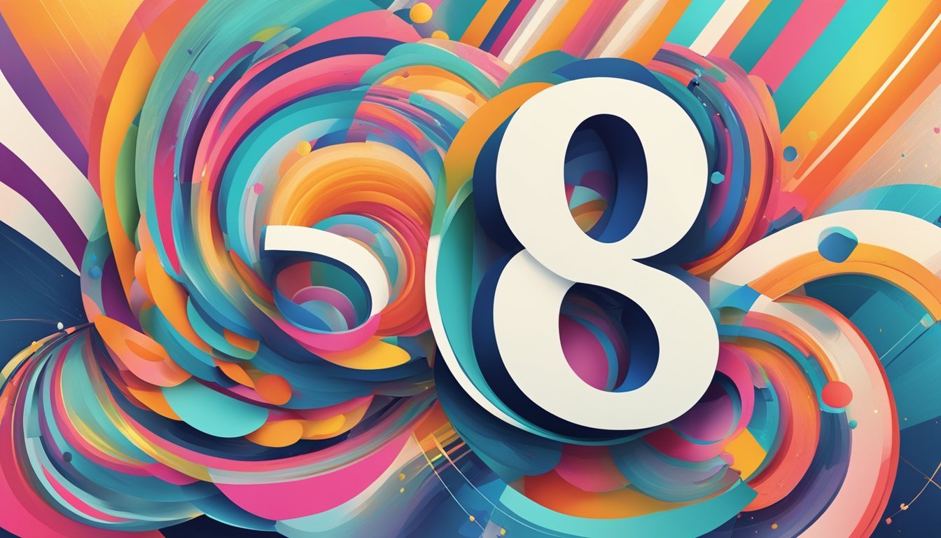 A large, bold number 678 stands prominently against a vibrant, abstract background, evoking a sense of significance and importance