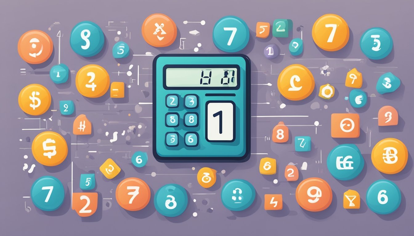 A calculator with numbers and symbols floating around, representing different personality traits