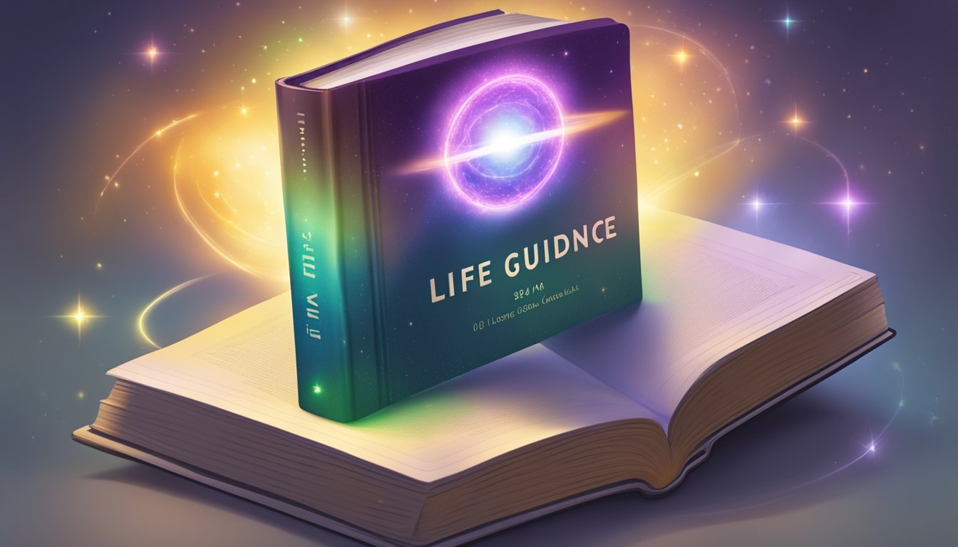 A glowing halo hovers over a book titled "Life Guidance" with the number "9944" shining brightly on its cover