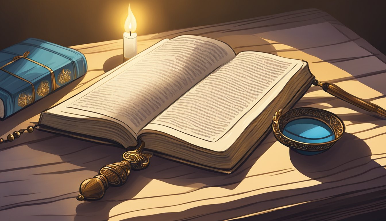 Sunlight streams through a window onto a table with a Bible, prayer beads, and a lit candle.</p><p>A journal and pen sit nearby, surrounded by peaceful silence