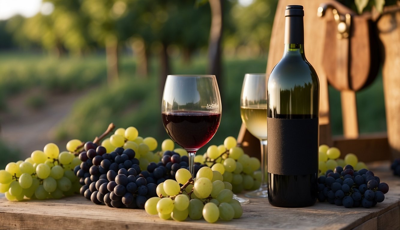 A wine bottle being opened with a shoe, a makeshift wine chiller using frozen grapes, and a DIY wine glass holder made from a wooden pallet