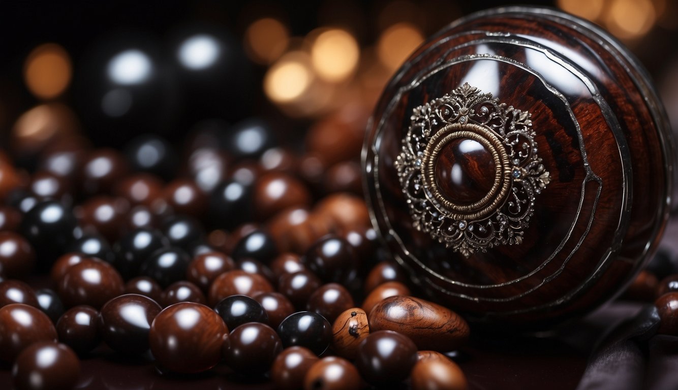 Mahogany obsidian displayed in a traditional cultural ceremony, used for healing and protection