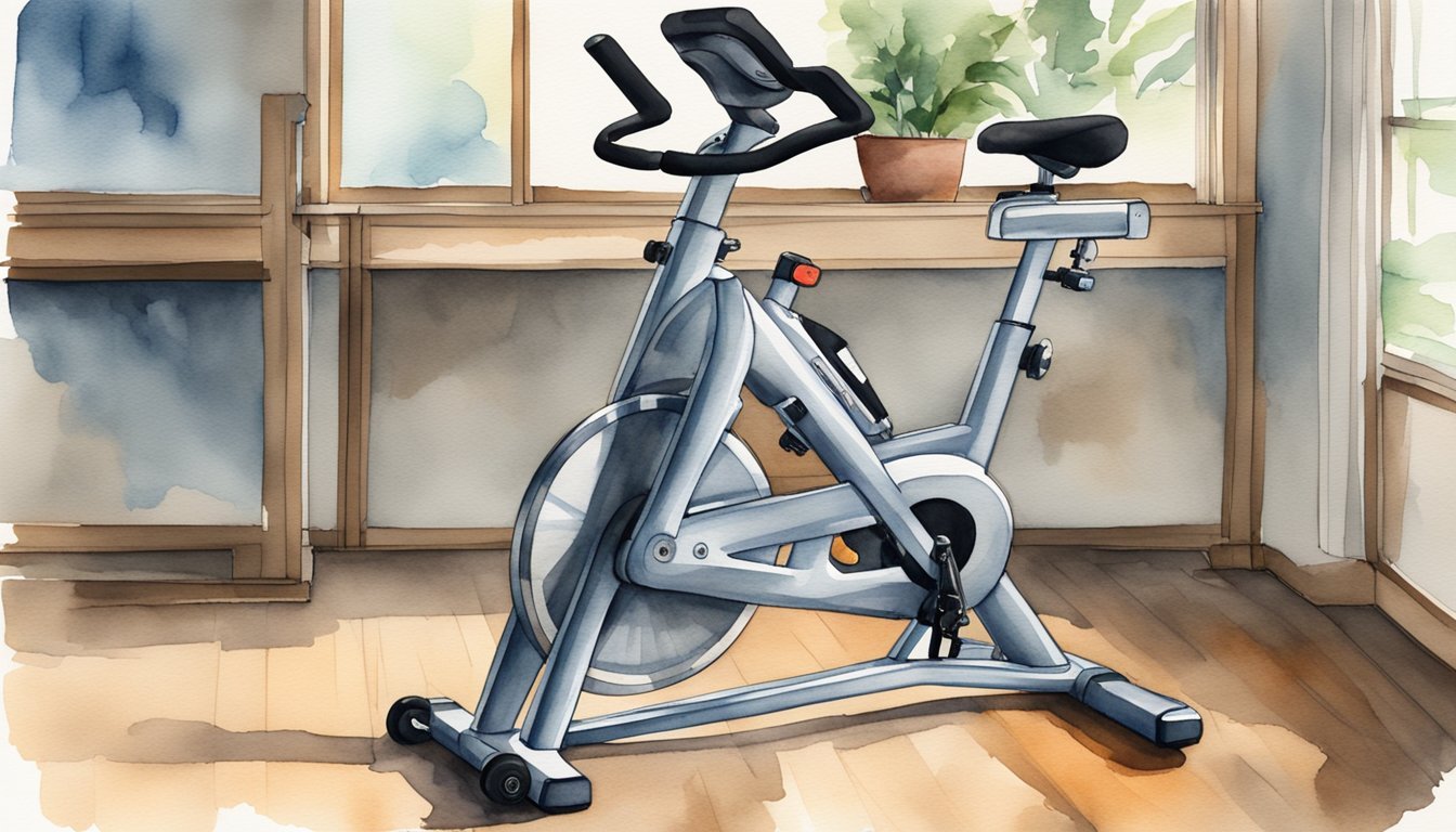 A stationary bike is set up according to ACFT equipment standards