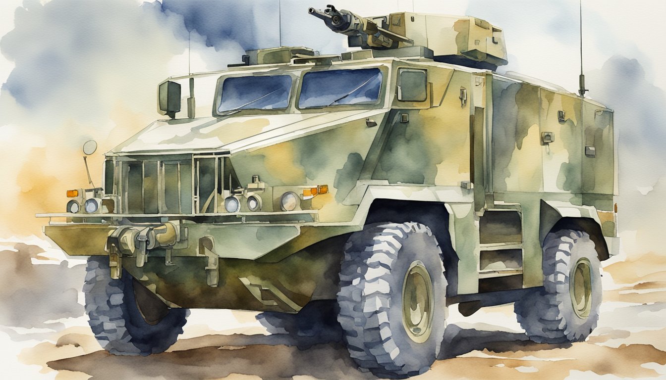 A military transport vehicle is being modified with new technology for civilian use, showcasing the innovative military-to-civilian transport innovations