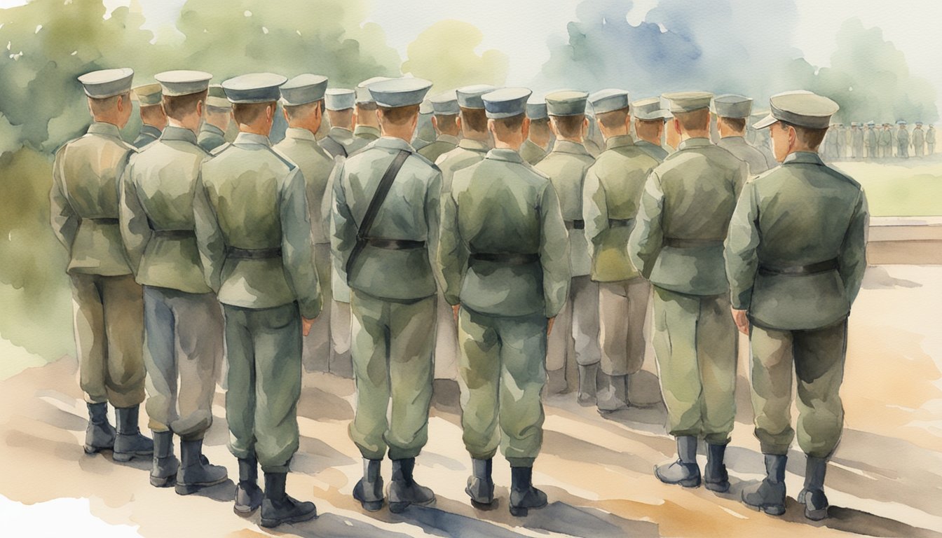 Soldiers line up for vaccine at basic training