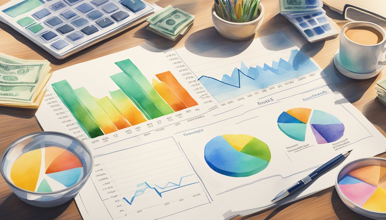 A diverse array of investment options displayed on a table, including stocks, bonds, real estate, and retirement accounts.</p><p>A chart or graph showing growth and stability could be in the background