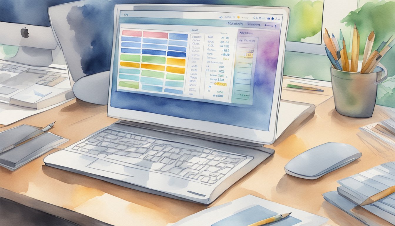 A computer screen showing a digital inventory management system with various downloadable products and sales data