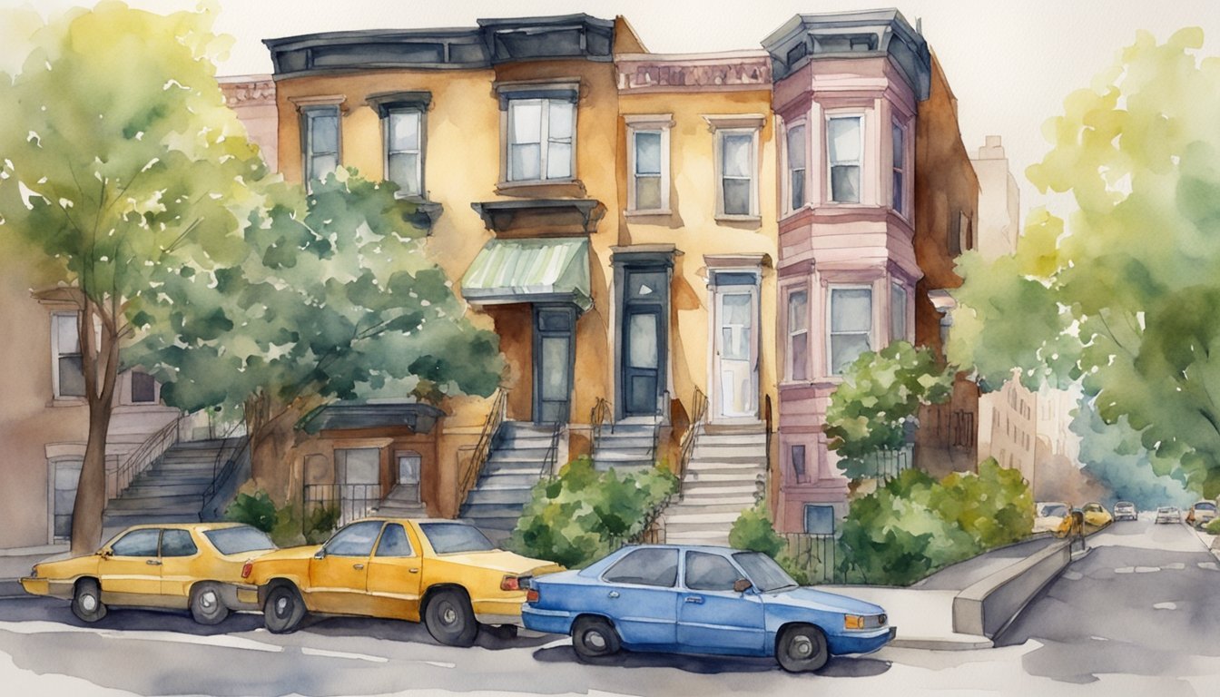 Eddie Murphy's childhood home, a small, vibrant apartment in Brooklyn, filled with laughter and music, surrounded by bustling city streets