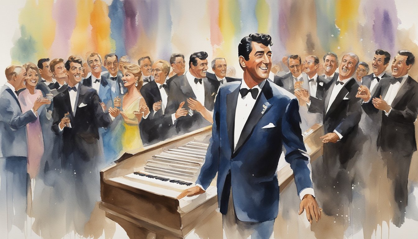 Dean Martin's later career is depicted with a spotlight on his iconic performances, music recordings, and film appearances.</p><p>His legacy is shown through awards, accolades, and a lasting impact on the entertainment industry