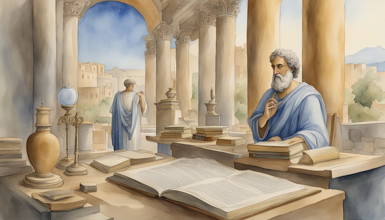 Aristotle's life: ancient Greek city, philosopher's books, school of thought, and scientific instruments