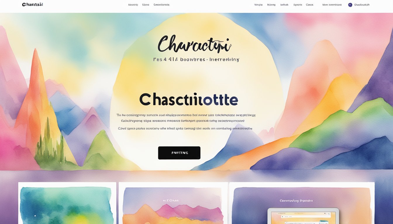 The CharacterAI website features a sleek and modern interface with bold typography, vibrant color schemes, interactive elements, clear navigation, engaging visuals, and a user-friendly layout