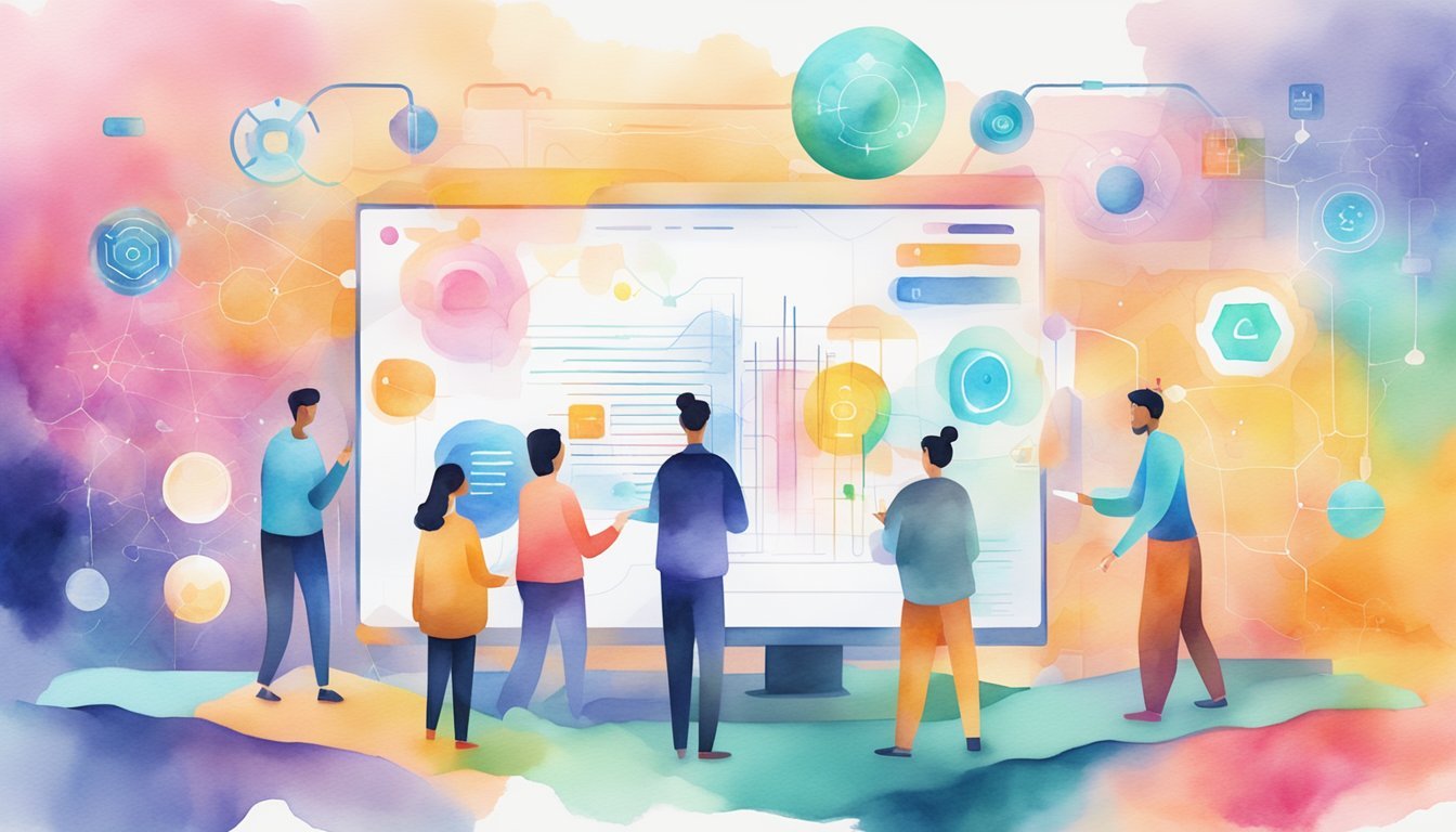 A vibrant digital interface showcases 8 AI tools for community engagement.</p><p>Colorful graphics and modern design elements convey a sense of innovation and connectivity