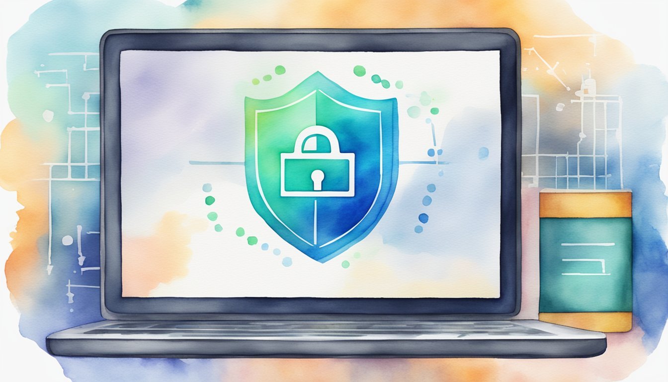 A computer screen displays "Cybersecurity Fundamentals (edX) 10 Online Courses for Ethical Hacking and Cybersecurity." A padlock icon is prominently featured