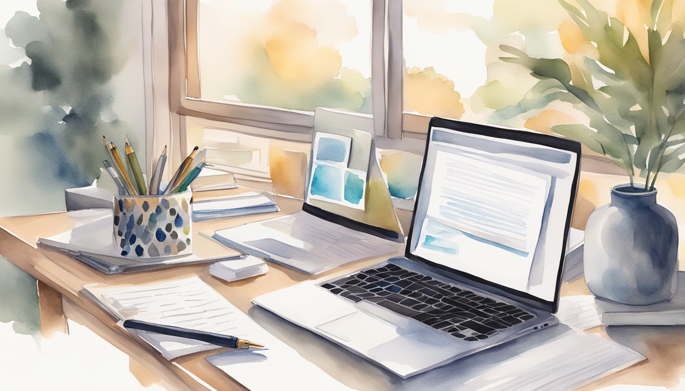 A laptop, notebook, and pen sit on a desk surrounded by motivational quotes and images of success.</p><p>The room is filled with natural light, creating a warm and inviting atmosphere for coaching sessions