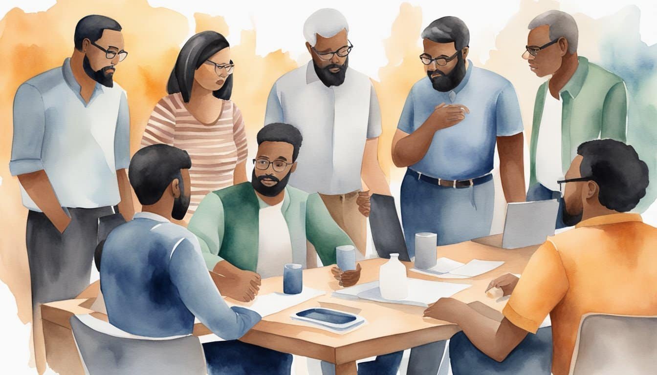 A diverse group of people discussing and challenging their assumptions and beliefs.</p><p>They are using tools and techniques to uncover and address implicit biases