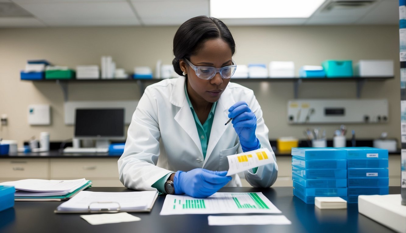 A researcher in a lab setting, carefully analyzing data and adhering to ethical guidelines