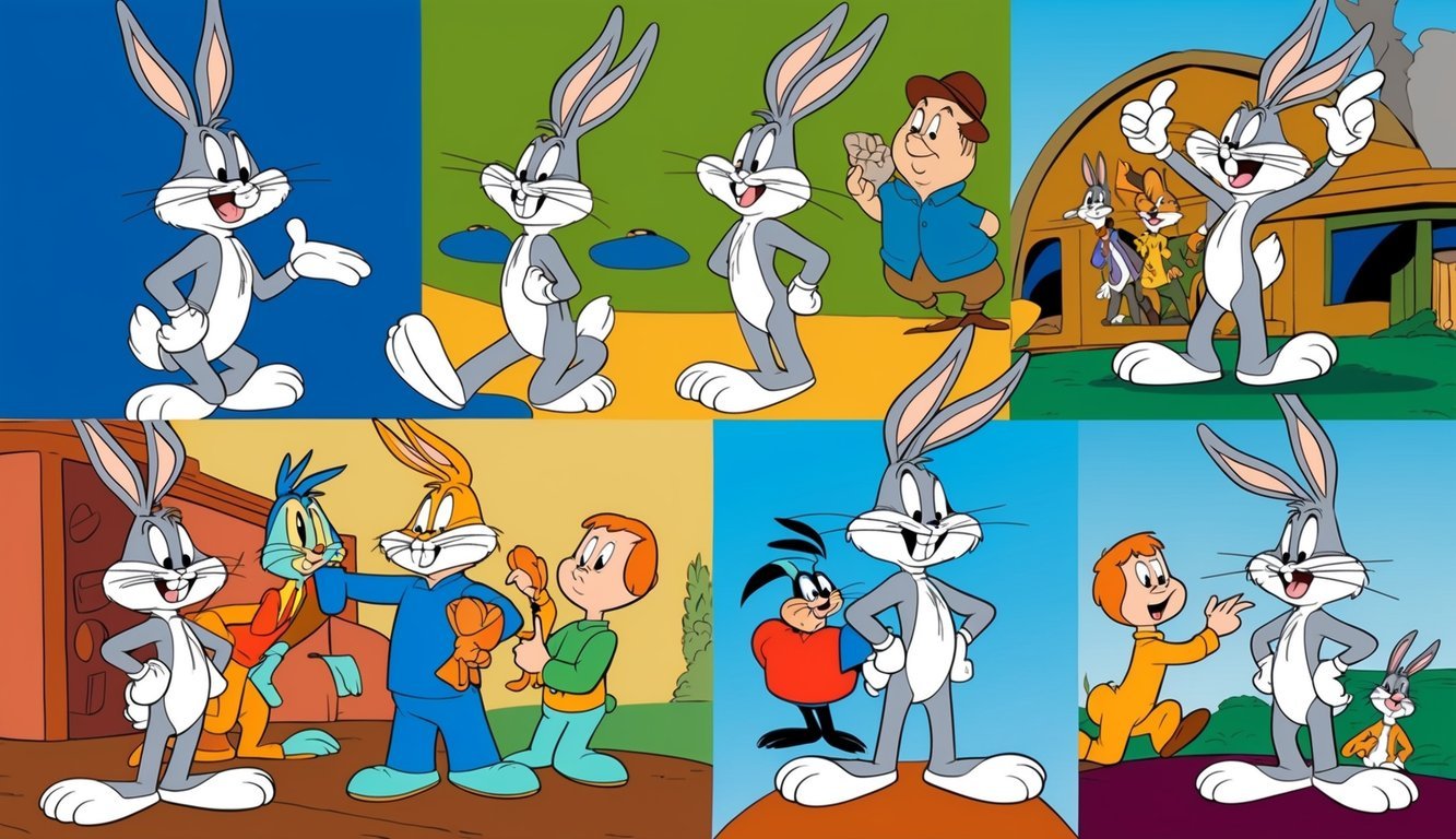 Bugs Bunny and friends in various comical scenarios from the 1970s