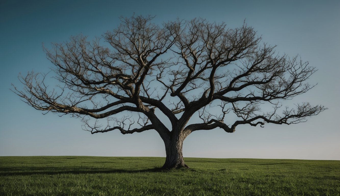 A tree with branches growing and intertwining, representing the interconnectedness of major psychological theories