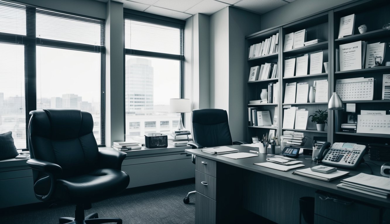 A psychologist's office featuring a comfortable chair and a desk filled with assessment tools and intervention resources