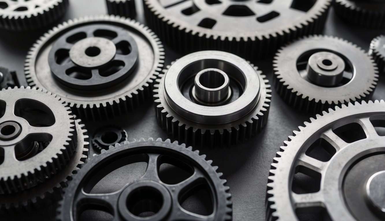 A group of gears interlocking and turning, each affecting the movement of the others in a complex and interconnected system