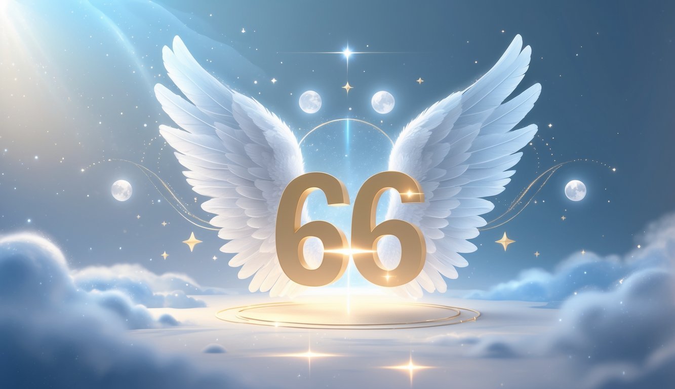 A glowing number 636 surrounded by ethereal wings and soft light in a calm, mystical setting.