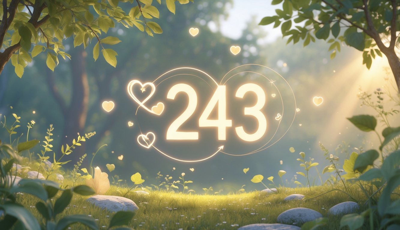 A peaceful natural scene with glowing symbols of connection and harmony representing relationships and daily life.