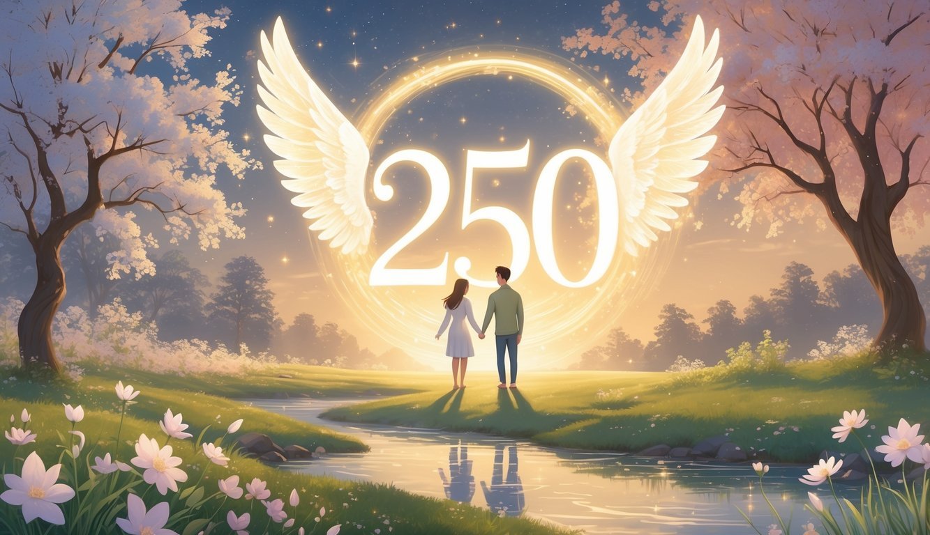 A couple holding hands in a glowing natural setting with soft sunlight, blooming flowers, and gentle light surrounding them, symbolizing love and positive life changes.