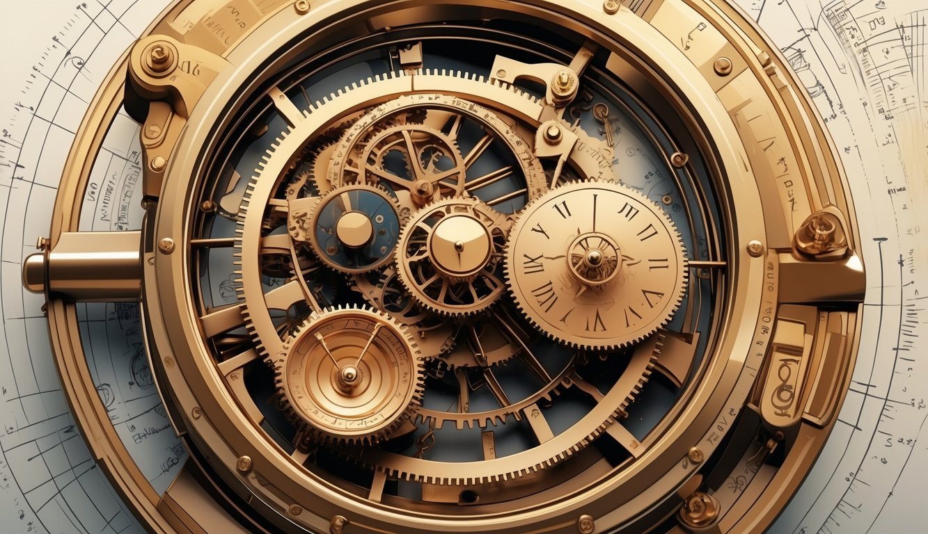 An intricate ancient Greek mechanical device with interlocking bronze gears and dials partially disassembled to show its complex inner workings.