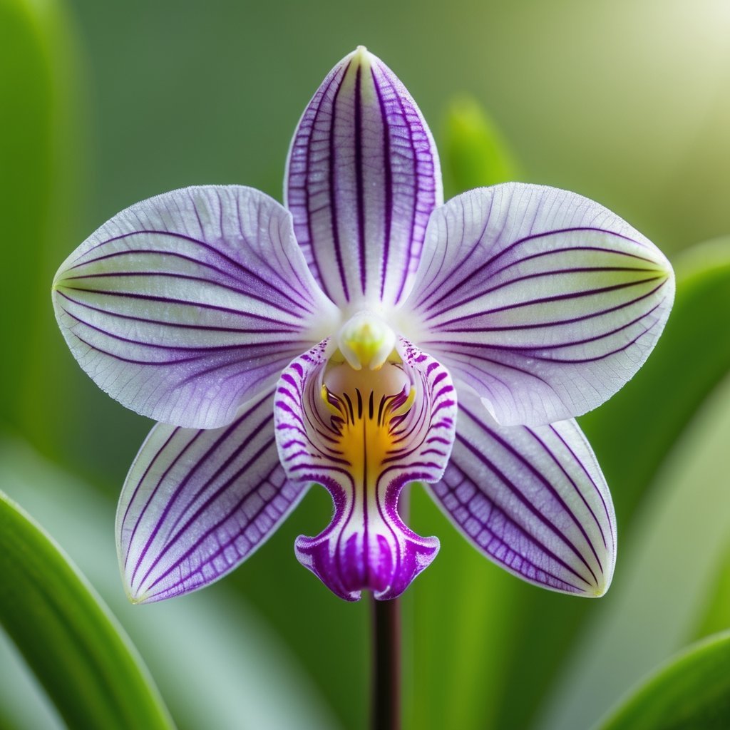 Close-up of a Fly Orchid flower with petals resembling a small insect, surrounded by green foliage.